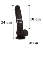 Afrodit Shop Ultra Gerçekçi 24 Cm Model2 Brown Melez Kıkırdaklı Dildo - Görsel 2