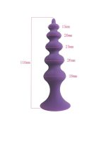 Afrodit Shop Vantuzlu Boğumlu Silikon Anal Plug Mor - Görsel 2