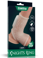 Afrodit Shop Vibrating Drip Knights Ring with Scrotum Sleeve (Beyaz)