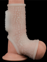 Afrodit Shop Vibrating Drip Knights Ring with Scrotum Sleeve (Beyaz) - Görsel 2