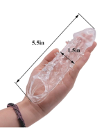 Afrodit Shop Wolf Warrior Crystal Şeffaf Dokulu Penis Kılıfı – Esnek TPE Malzeme, Gerçekçi His, 13.8 cm - Görsel 4