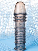 Afrodit Shop XLover Penis Kılıfı TPE Siyah Şeffaf 13,5 cm - Görsel 2