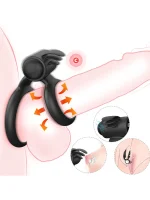 Klitoris Uyarıcılı Çift Halkalı Titreşimli Penis Halkası - Görsel 5