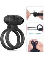 Klitoris Uyarıcılı Çift Halkalı Titreşimli Penis Halkası - Görsel 2