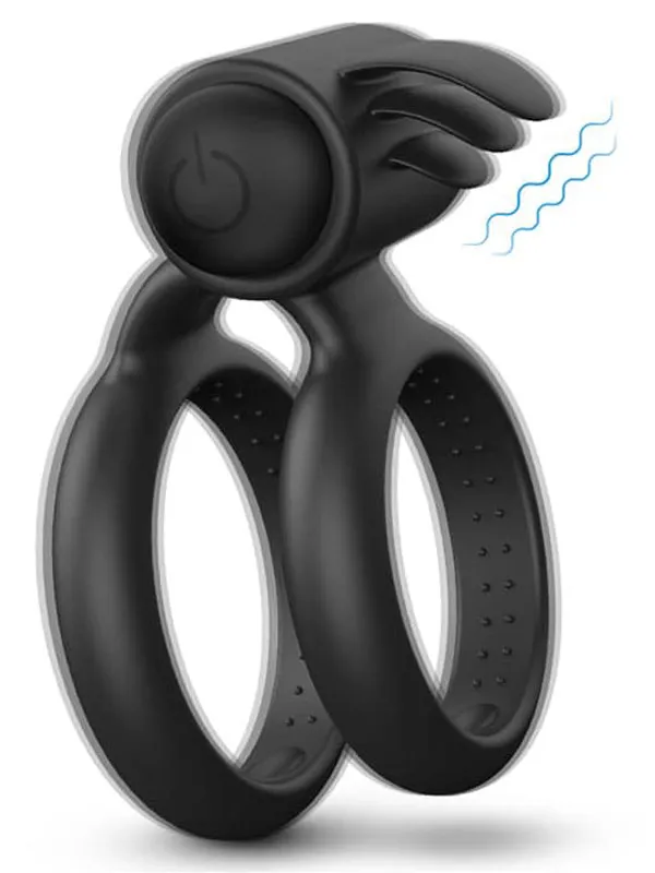 cift-halkali-klitoris-uyaricili-titresimli-penis-halkasi Klitoris Uyarıcılı Çift Halkalı Titreşimli Penis Halkası - Görsel 1