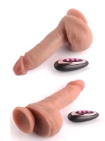 Isıtma İleri Geri Hareket Çift Katman Uzaktan Kumandalı Şarjlı Dildo 19 cm - Görsel 4