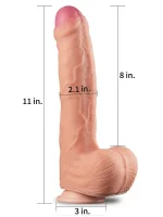 Çift Katmanlı Platinyum Silikon Realistik Dildo 28 cm - Görsel 3