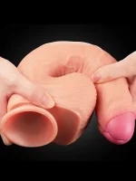 Çift Katmanlı Platinyum Silikon Realistik Dildo 28 cm - Görsel 4