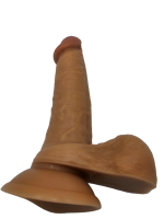 Gerçekçi Testisli Melez Dildo 18 cm - Görsel 4