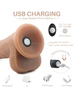 Titreşimli Uzaktan Kumandalı İçi Dolu Belden Bağlamalı Penis 20 cm - Görsel 3