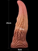 Çift Katmanlı Platinyum Silikon Canavar Dildo 25 cm - Görsel 4
