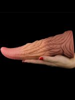 Çift Katmanlı Platinyum Silikon Canavar Dildo 25 cm - Görsel 5