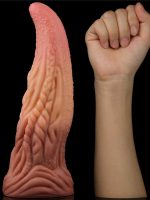 Çift Katmanlı Platinyum Silikon Canavar Dildo 25 cm - Görsel 3