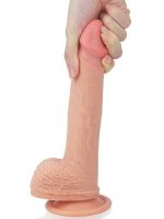 Çift Katmanlı Platinyum Silikon Realistik Dildo 22 cm - Görsel 3