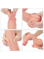 Çift Katmanlı Platinyum Silikon Realistik Dildo 22 cm - Görsel 4