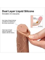 Çift Katmanlı Platinyum Silikon Realistik Dildo 22 cm - Görsel 5
