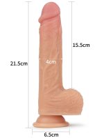 Döner Başlı Çift Katmanlı Isıtmalı Şarjlı Titreşimli Gerçekçi Dildo 21.5 cm - Görsel 2