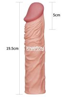 LoveToy X Tender Gerçekçi Dokulu Penis Kılıfı 5 cm Uzatmalı - Görsel 2