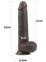 Kayar Derili Çift Katmanlı Realistik Dildo 23 cm Siyah - Görsel 2