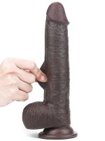 Kayar Derili Çift Katmanlı Realistik Dildo 23 cm Siyah - Görsel 3