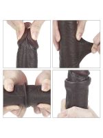 Kayar Derili Çift Katmanlı Realistik Dildo 23 cm Siyah - Görsel 5