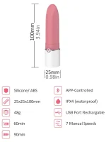 LOTOS Lipstick Telefon Kontrollü Ruj Vibratör - Görsel 4