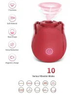 NOXXX Gül Tasarımlı Titreşimli Vakumlu Klitoral Vibratör - Görsel 3