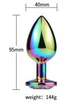 NOXXX Çok Renkli Büyük Boy Taşlı Çelik Anal Plug - Görsel 4