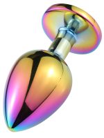 NOXXX Çok Renkli Orta Boy Taşlı Çelik Anal Plug - Görsel 4