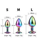 NOXXX Çok Renkli Taşlı Çelik Anal Plug 3'lü Set - Görsel 4