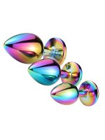 NOXXX Çok Renkli Taşlı Çelik Anal Plug 3'lü Set - Görsel 3