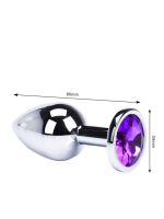 Paslanmaz Çelik Anal Plug Tıkaç Mor Taşlı - Görsel 4