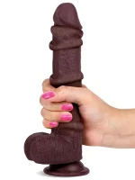 8" Dual Layer Oynar Derili Realistik Siyah Penis 20 cm - Görsel 4