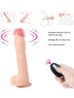 Uzaktan Kumandalı Şarjlı Döner Başlı Titreşimli Realistik Dildo 23 cm - Görsel 3