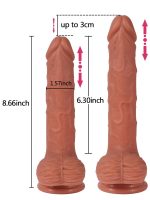 İleri Geri Hareketli Döner Başlı Şarjlı Realistik Dildo 22 cm - Görsel 3