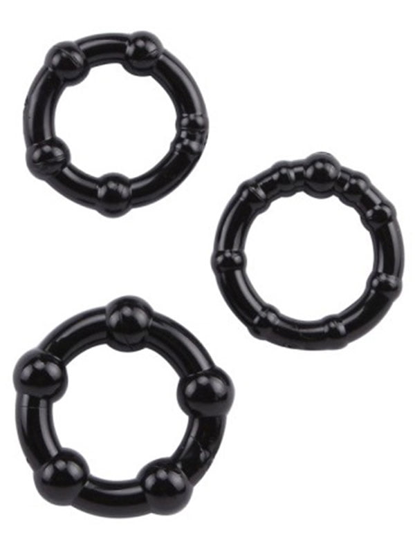 stay-hard-3-lu-penis-halkasi-siyah-1 3'lü Silikon Penis Halkası Siyah - Görsel 1
