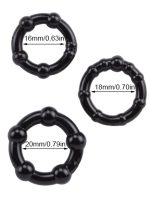 3'lü Silikon Penis Halkası Siyah - Görsel 2