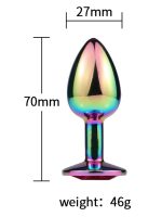 NOXXX Çok Renkli Küçük Boy Taşlı Çelik Anal Plug - Görsel 3
