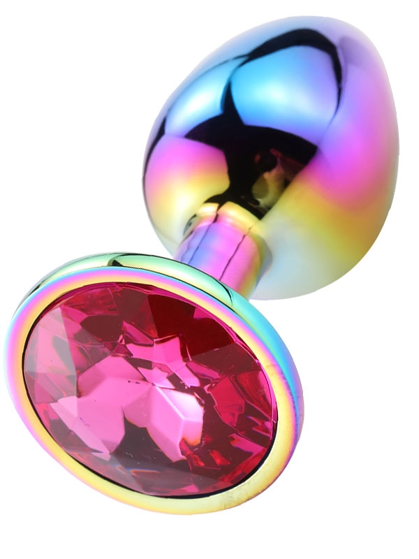 steel-metal-jeweled-butt-plug-small_3 NOXXX Çok Renkli Küçük Boy Taşlı Çelik Anal Plug - Görsel 1