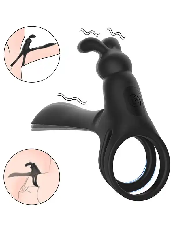 tusky-sarjli-titresimli-penis-halkasi Titreşimli ve Klitoris Uyarıcılı Şarjlı Penis Halkası - Görsel 1