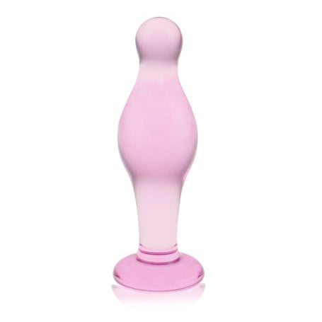 113-cm-puruzsuz-bogumlu-cam-anal-tikac-b722b 11,3 cm Pürüzsüz Boğumlu Cam Anal Tıkaç Pembe - Görsel 1
