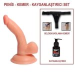 13 cm Belden Bağlamalı Realistik Dildo Penis Set