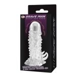 13,5 cm Klitoral Uyarıcılı Titreşimli Şeffaf Penis Kılıfı - Görsel 5