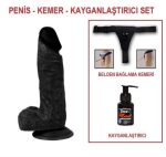 17 cm Belden Bağlamalı Realistik Dildo Zenci Penis Set - Görsel 6