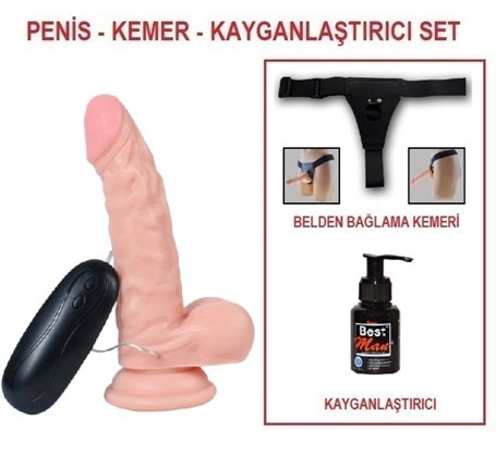 17-cm-belden-baglamali-titresimli-realis-9d55 17 cm Belden Bağlamalı Titreşimli Realistik Dildo Penis Set - Görsel 1