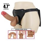 17,3 cm Belden Bağlamalı İçi Dolu Strapon Melez Penis - Fogg - Görsel 2