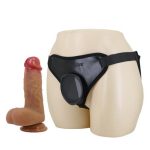 17,3 cm Belden Bağlamalı İçi Dolu Strapon Melez Penis - Fogg - Görsel 3