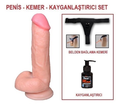 175-cm-belden-baglamali-realistik-dildo-2c50 17,5 cm Belden Bağlamalı Realistik Dildo Penis Set - Görsel 1