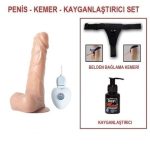 17,5 cm Belden Bağlamalı Titreşimli Realistik Dildo Penis Set - Görsel 16