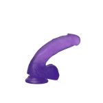 17,5 cm Şeffaf Realistik Damarlı Vantuzlu Mor Dildo Penis - Görsel 3
